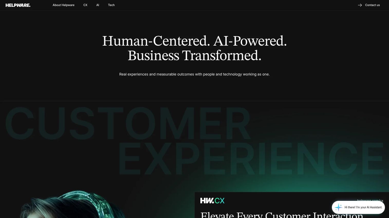 Helpware BPO company homepage screenshot