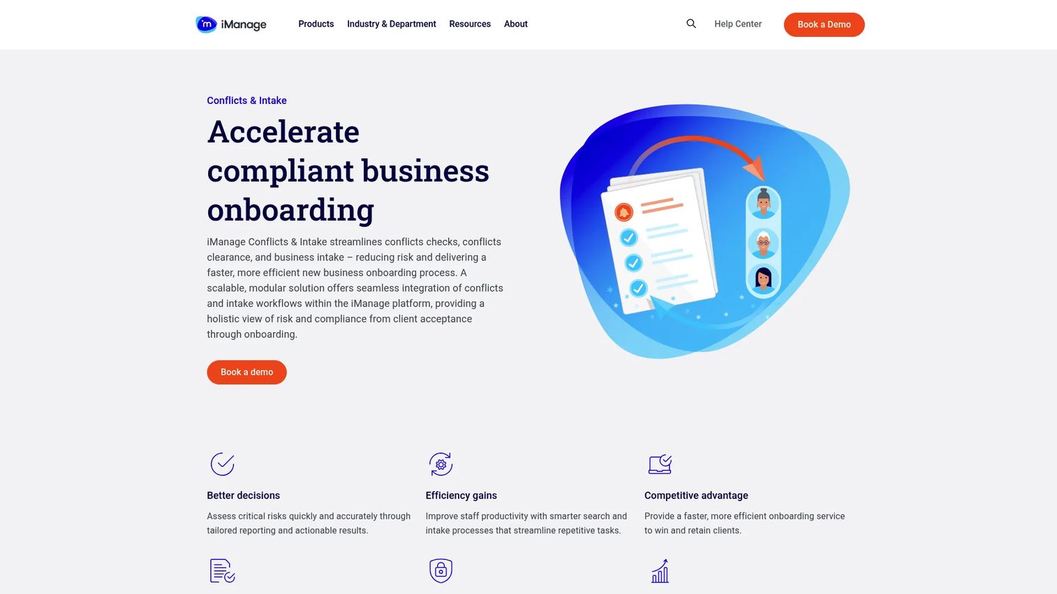iManage Conflicts Manager screen for law firm conflict analysis
