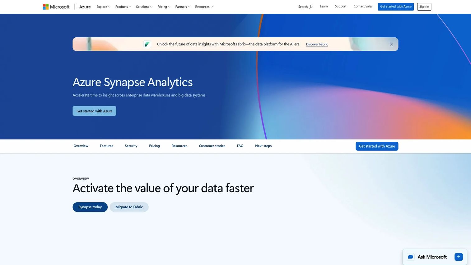 Microsoft Azure Synapse Analytics workspace