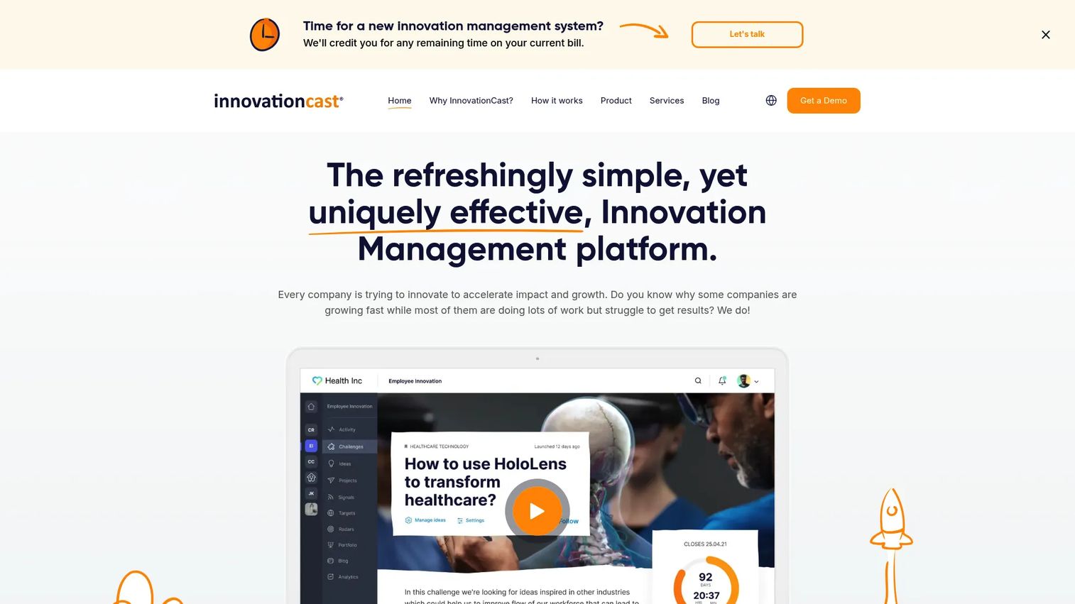 InnovationCast software for collaborative innovation and technology scouting workflows.
