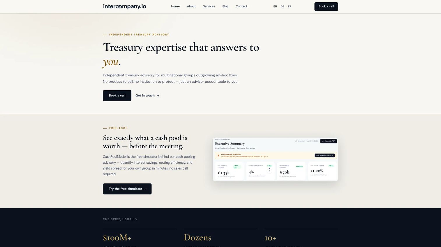 Intercompany.io homepage screenshot