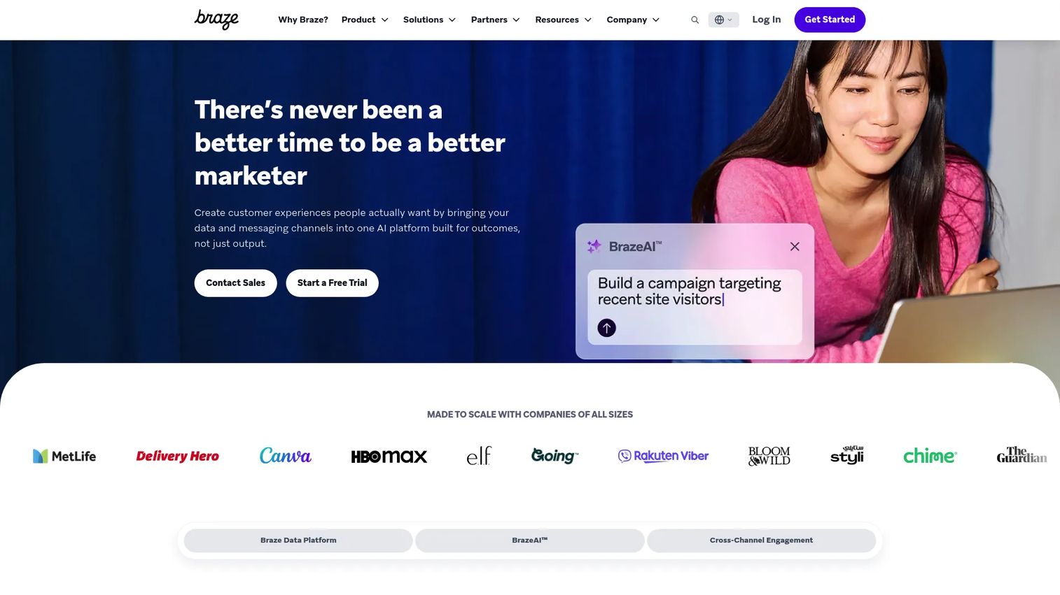 Braze customer engagement platform dashboard