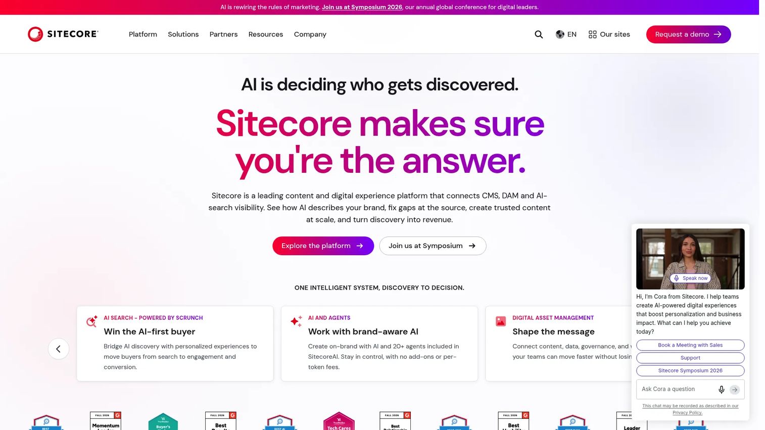 Sitecore enterprise digital experience platform homepage