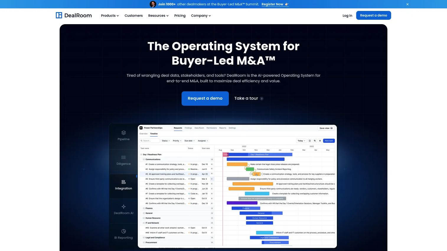 DealRoom M&A workflow software for sourcing and diligence