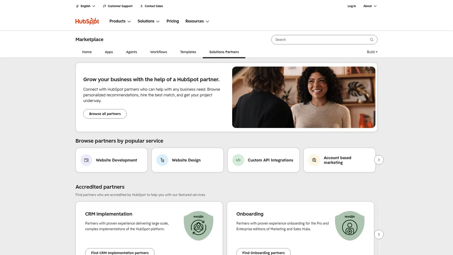 HubSpot Solutions Directory partner marketplace