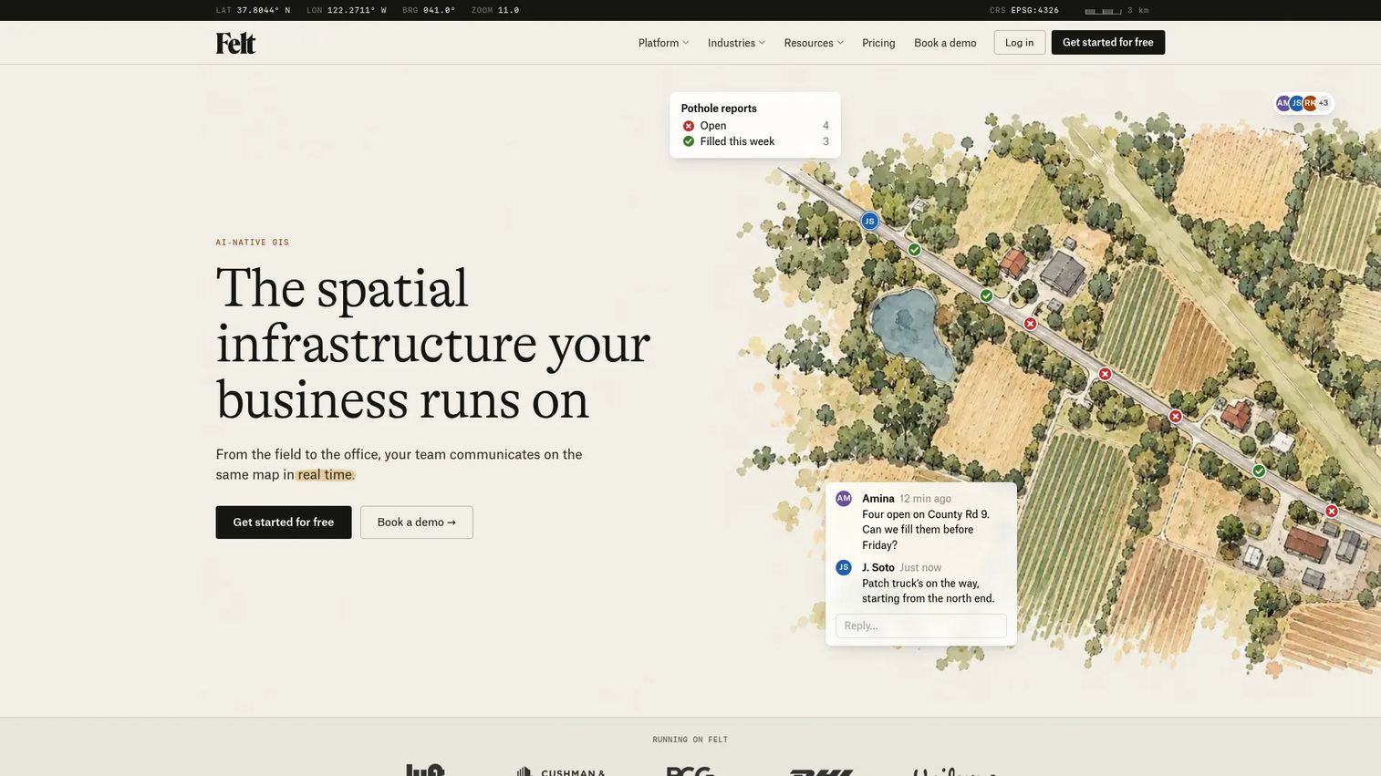 Felt collaborative web mapping workspace