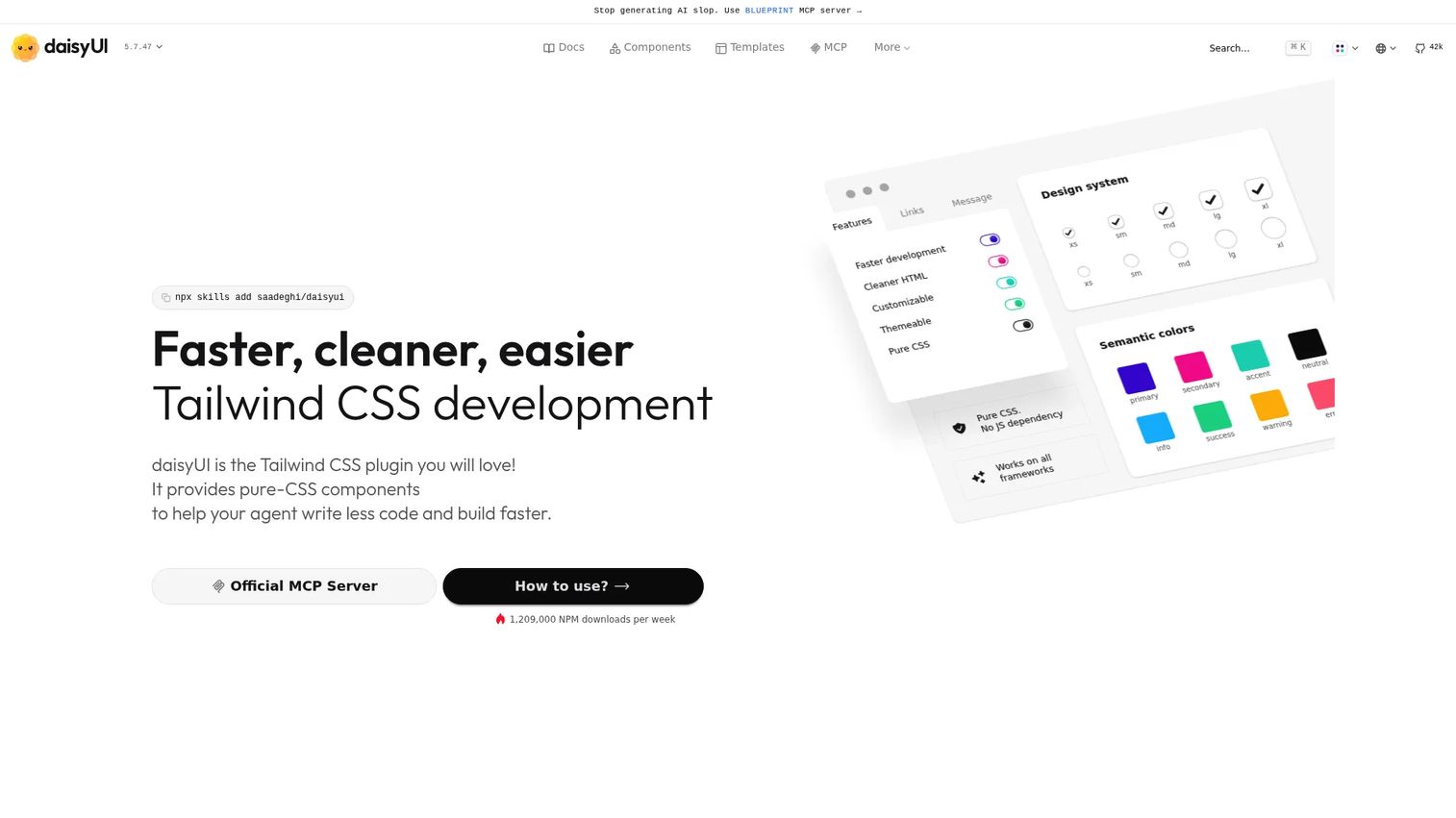 daisyUI Tailwind CSS component classes and themes