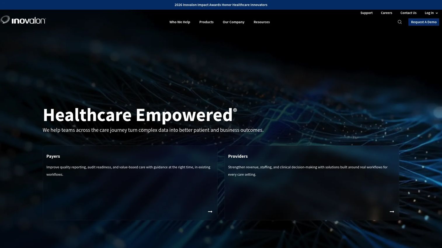 Inovalon homepage screenshot