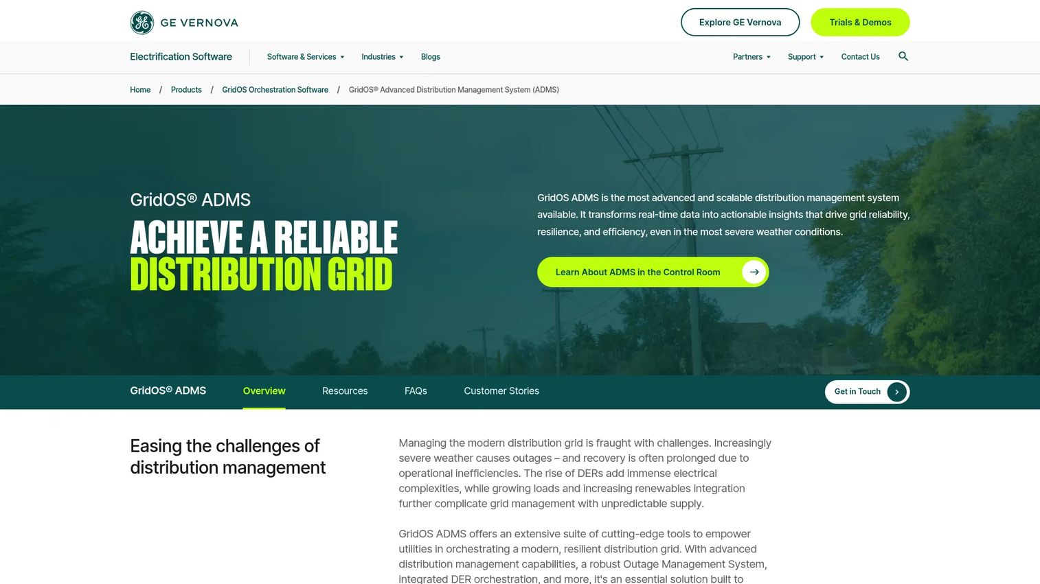 GE PowerOn ADMS utility distribution operations platform