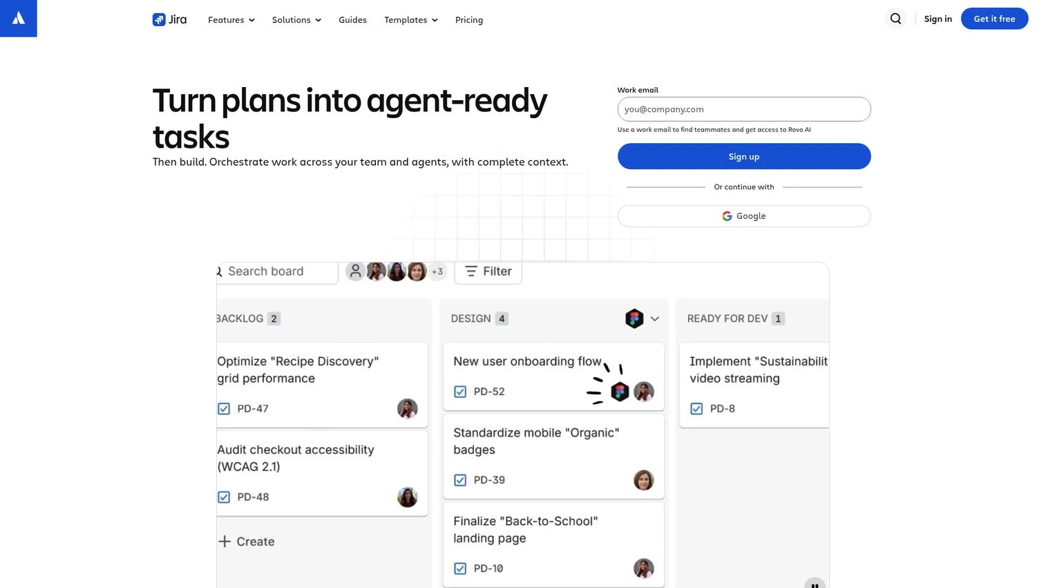 Jira release and issue tracking interface