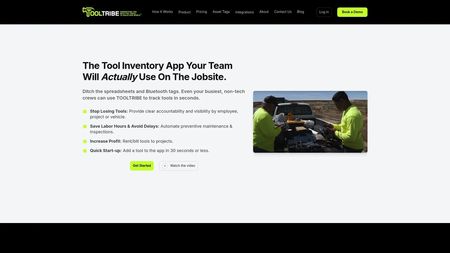 Tooltribe mobile tool tracking app for jobsite equipment checkouts.