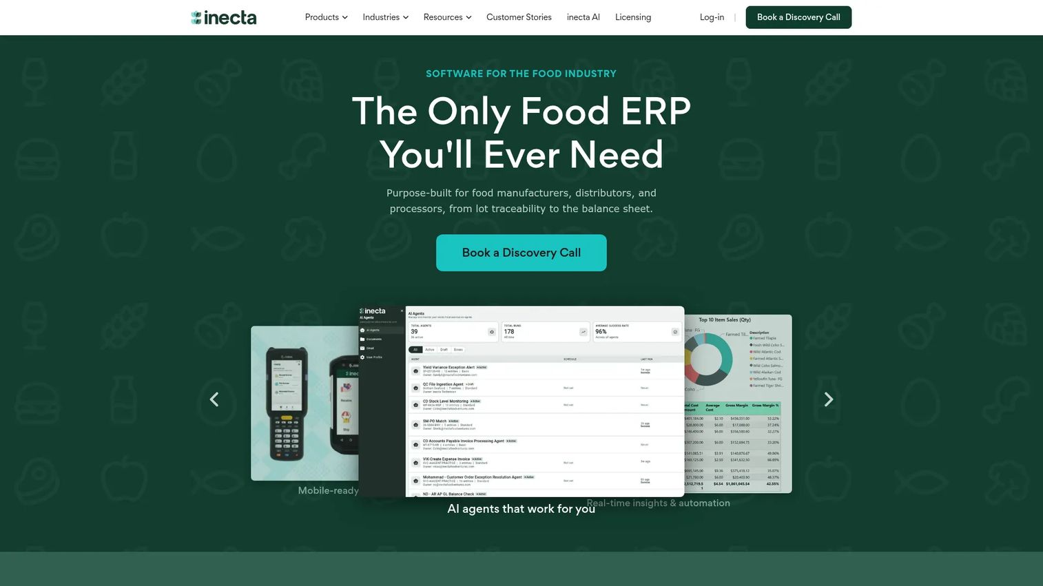 inecta Food ERP Microsoft Dynamics 365 Business Central food manufacturing and traceability interface