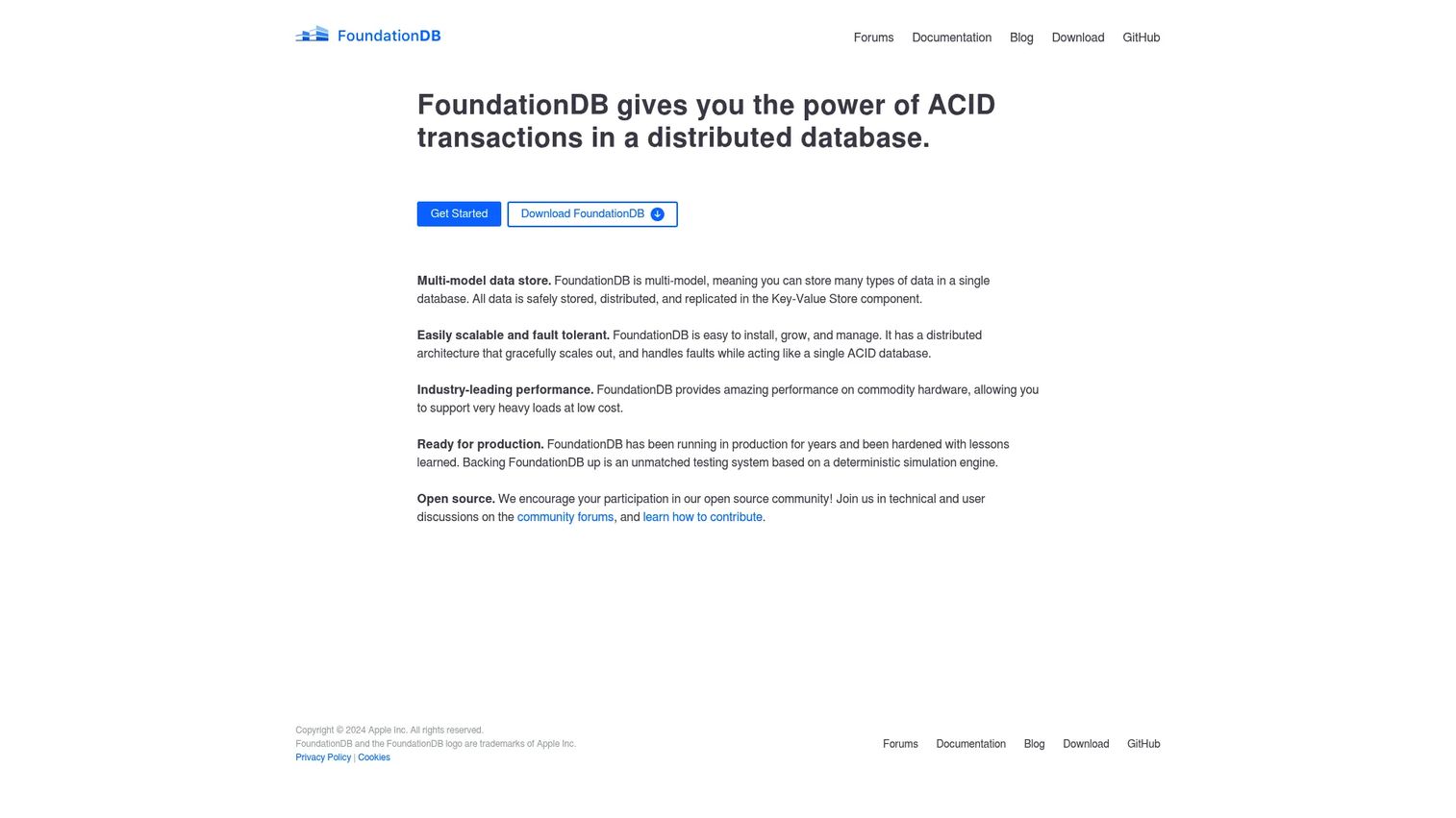 FoundationDB ordered transactional key value database architecture