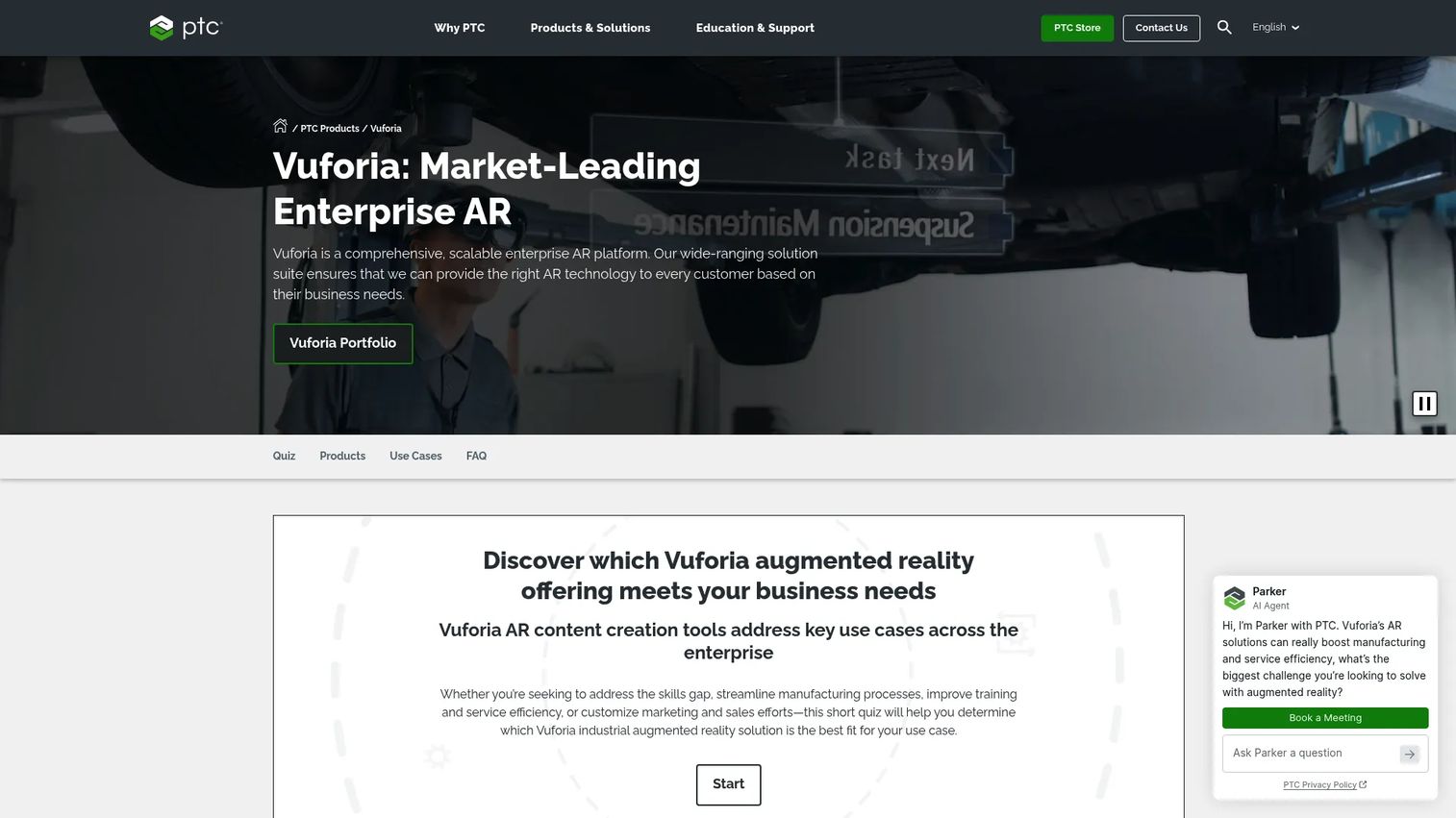 Vuforia industrial AR platform interface
