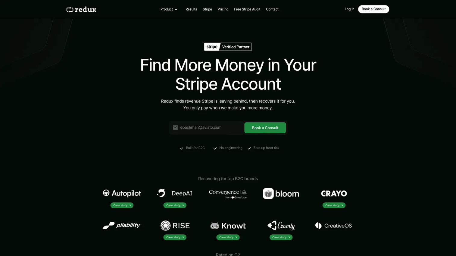 Redux Payments failed payment recovery analytics
