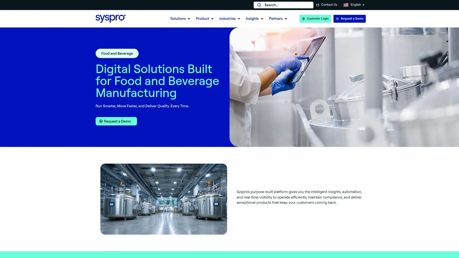 SYSPRO Food manufacturing and traceability ERP interface