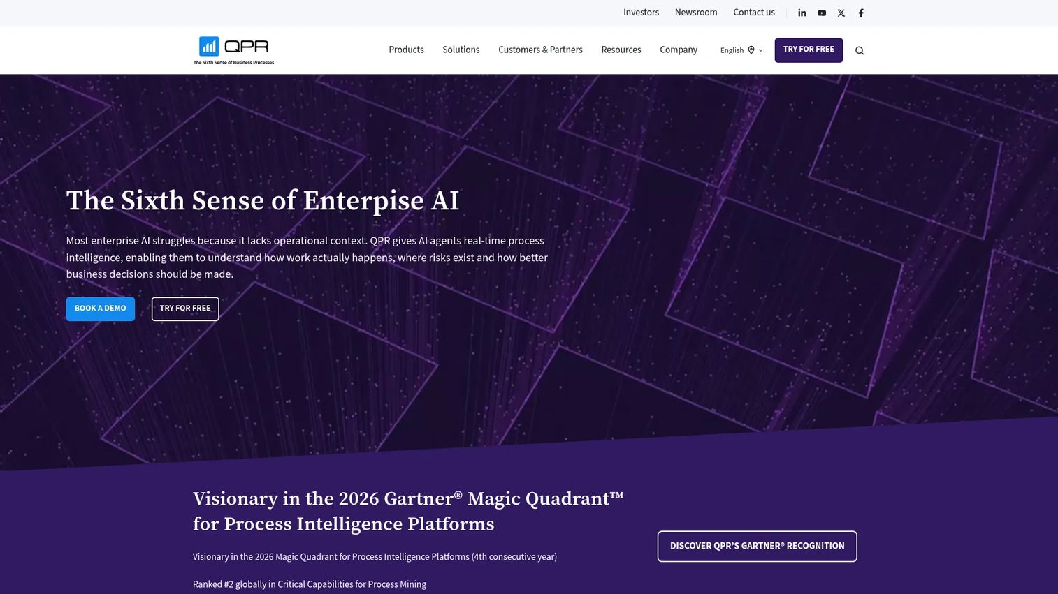 QPR ProcessAnalyzer enterprise process mining homepage
