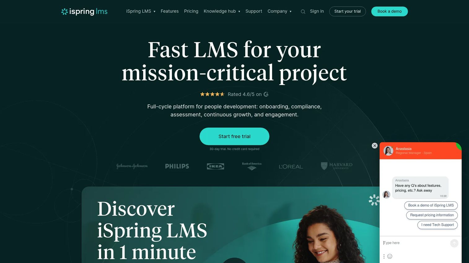 iSpring LMS course authoring interface