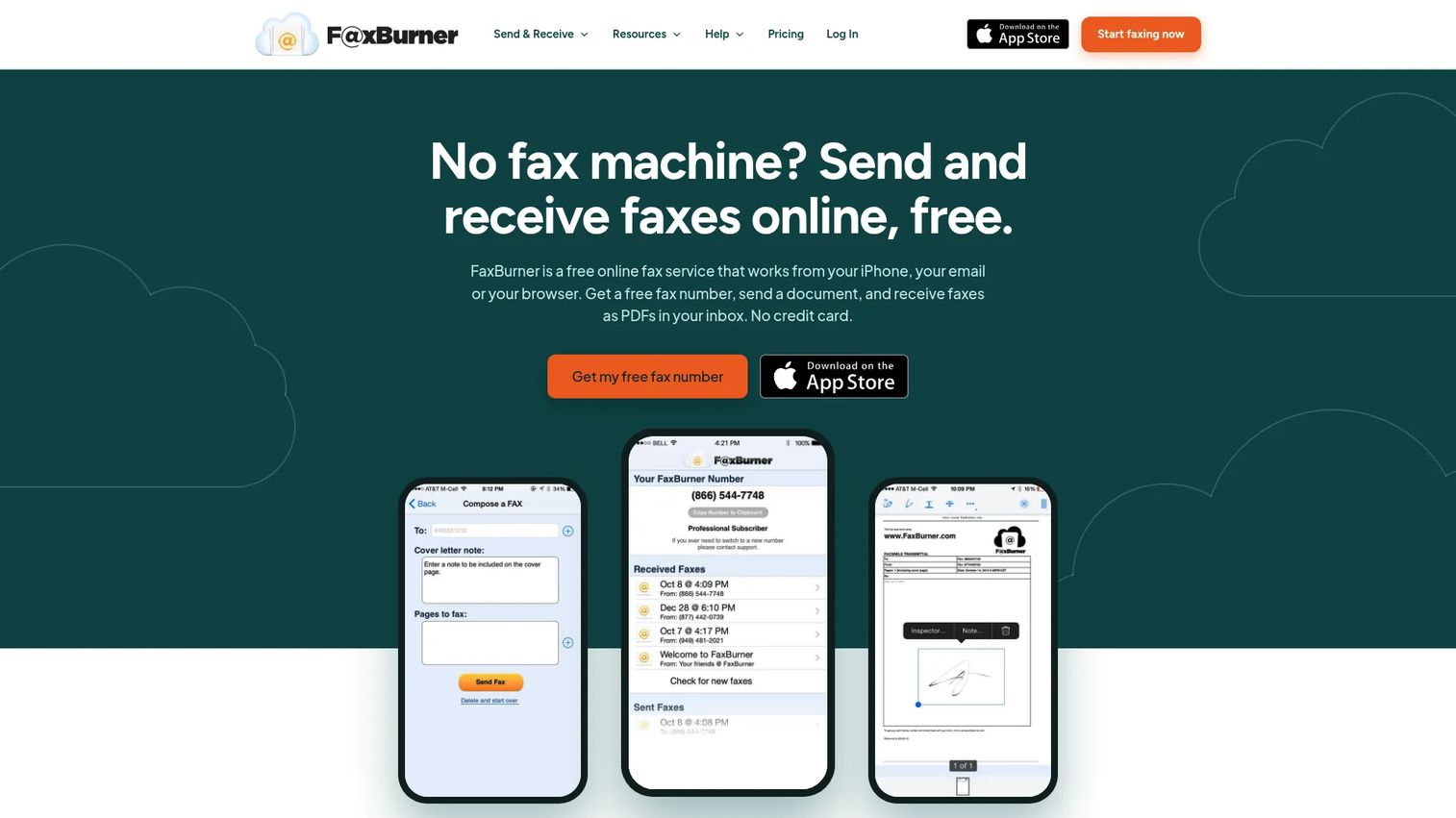 FaxBurner mobile fax app