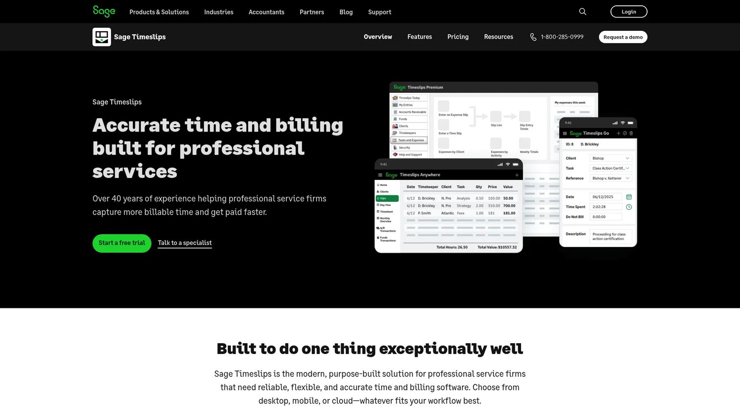 Sage Timeslips time and billing interface