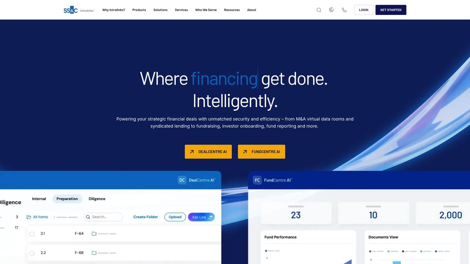 Intralinks virtual data room for M&A