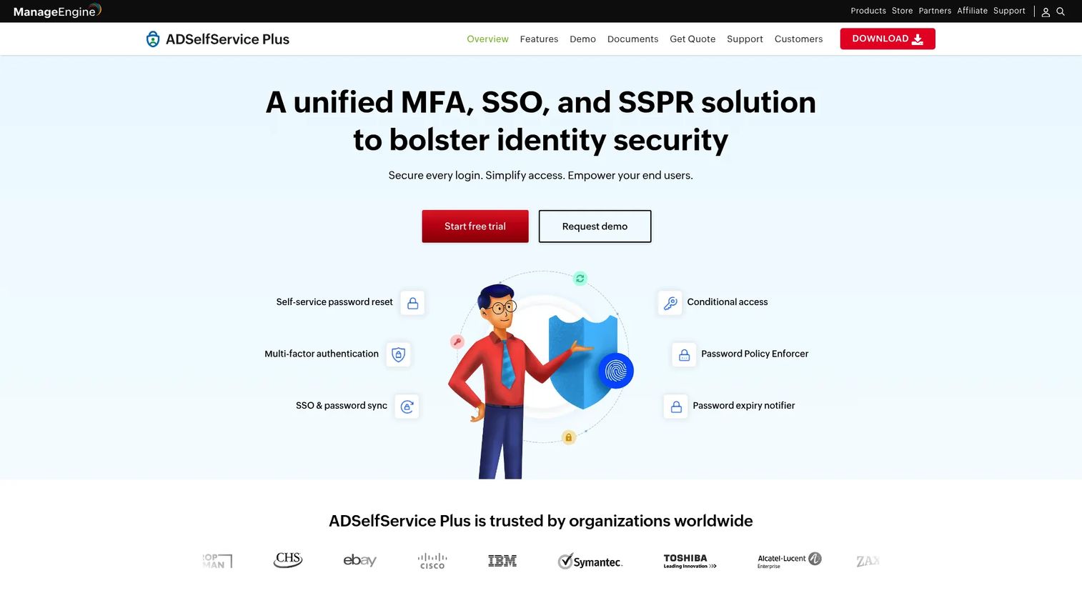 ManageEngine ADSelfService Plus password policy and self-service reset dashboard