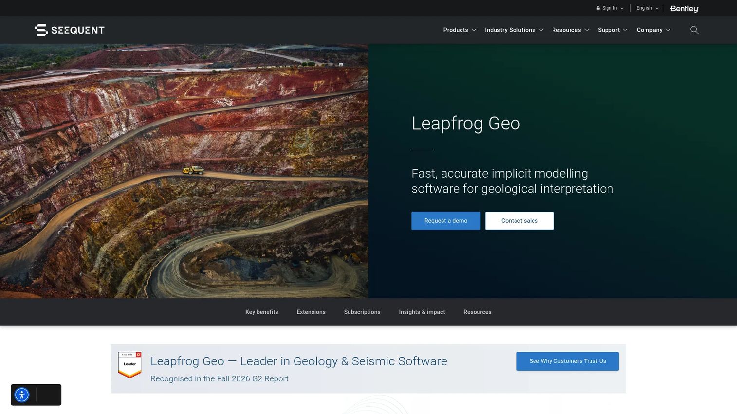 Leapfrog Geo 3D geological modelling software with drillhole data