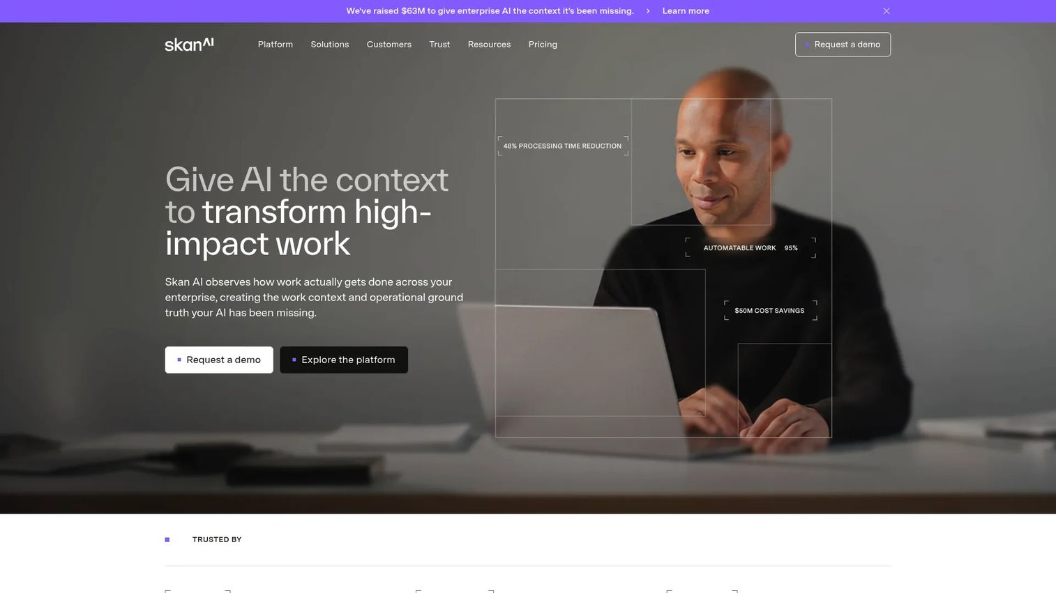 Skan process intelligence platform homepage