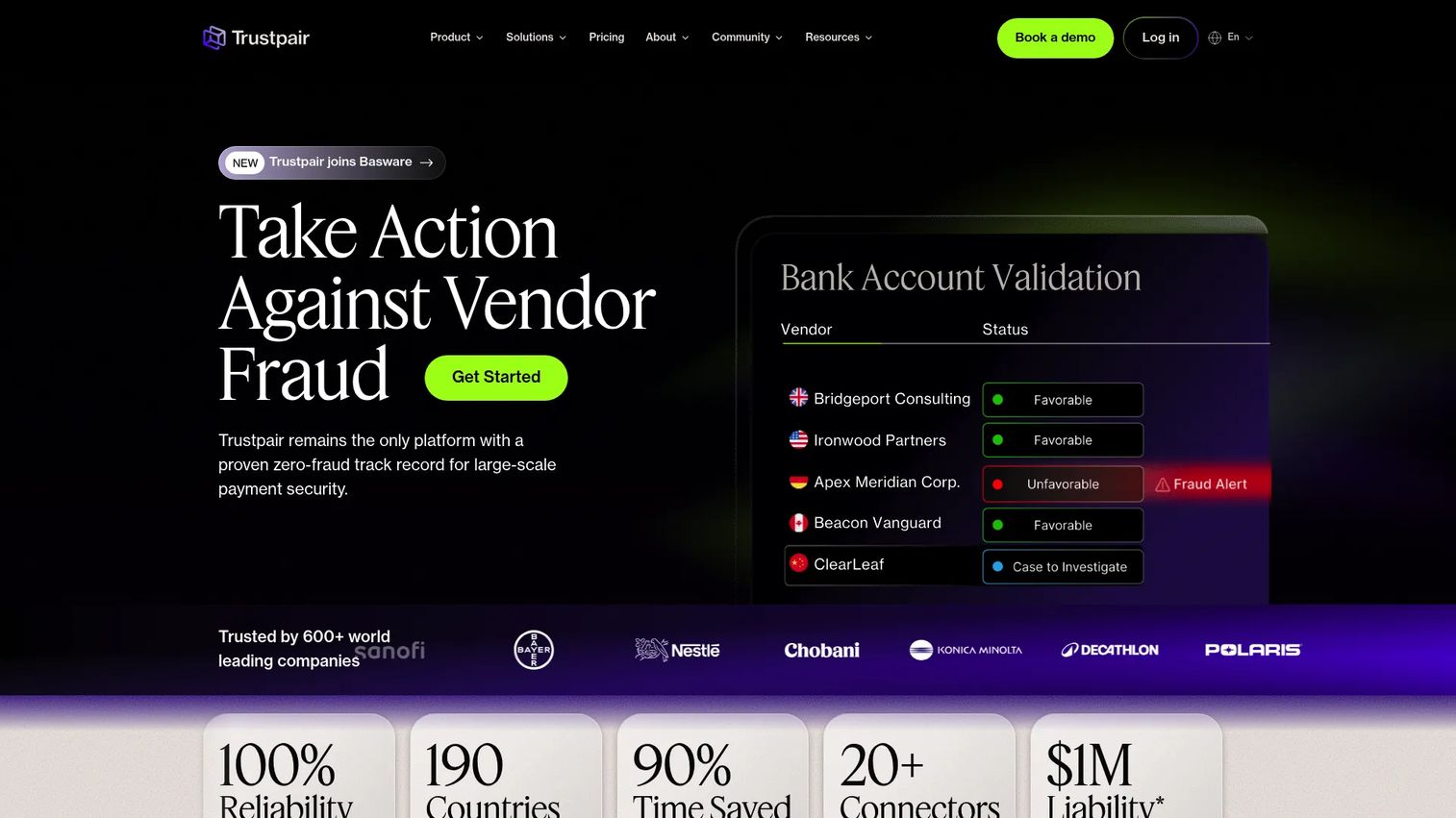 Trustpair vendor payment fraud prevention software
