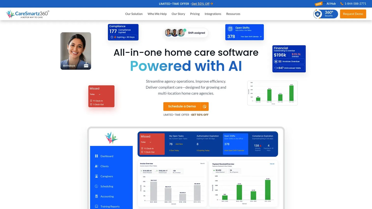 CareSmartz360 home care agency software dashboard