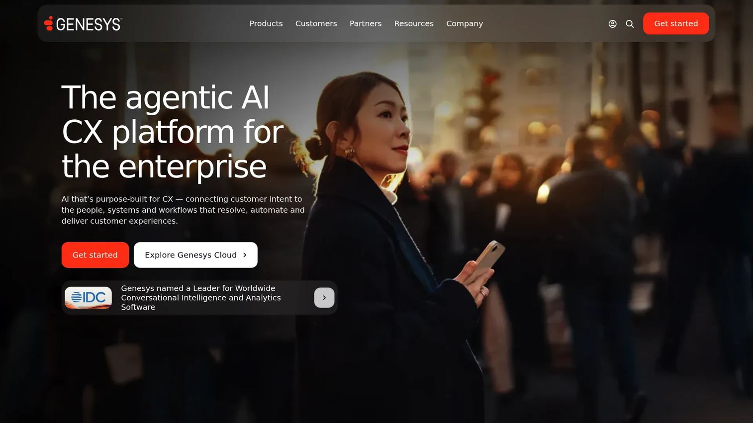 Genesys Cloud CX homepage screenshot