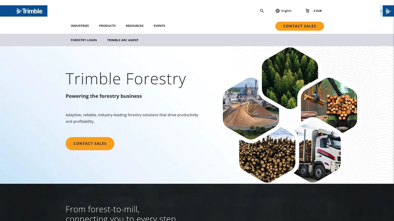 Trimble Forestry connected operations software for forest-to-mill workflows