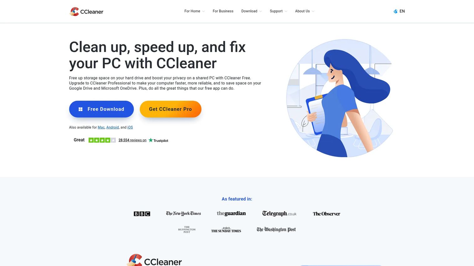 CCleaner business device cleanup and maintenance dashboard