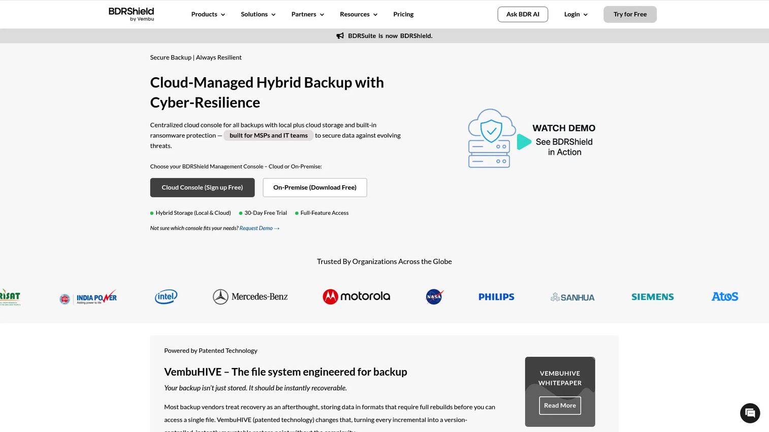 BDRSuite Backup and Replication mixed workload backup dashboard