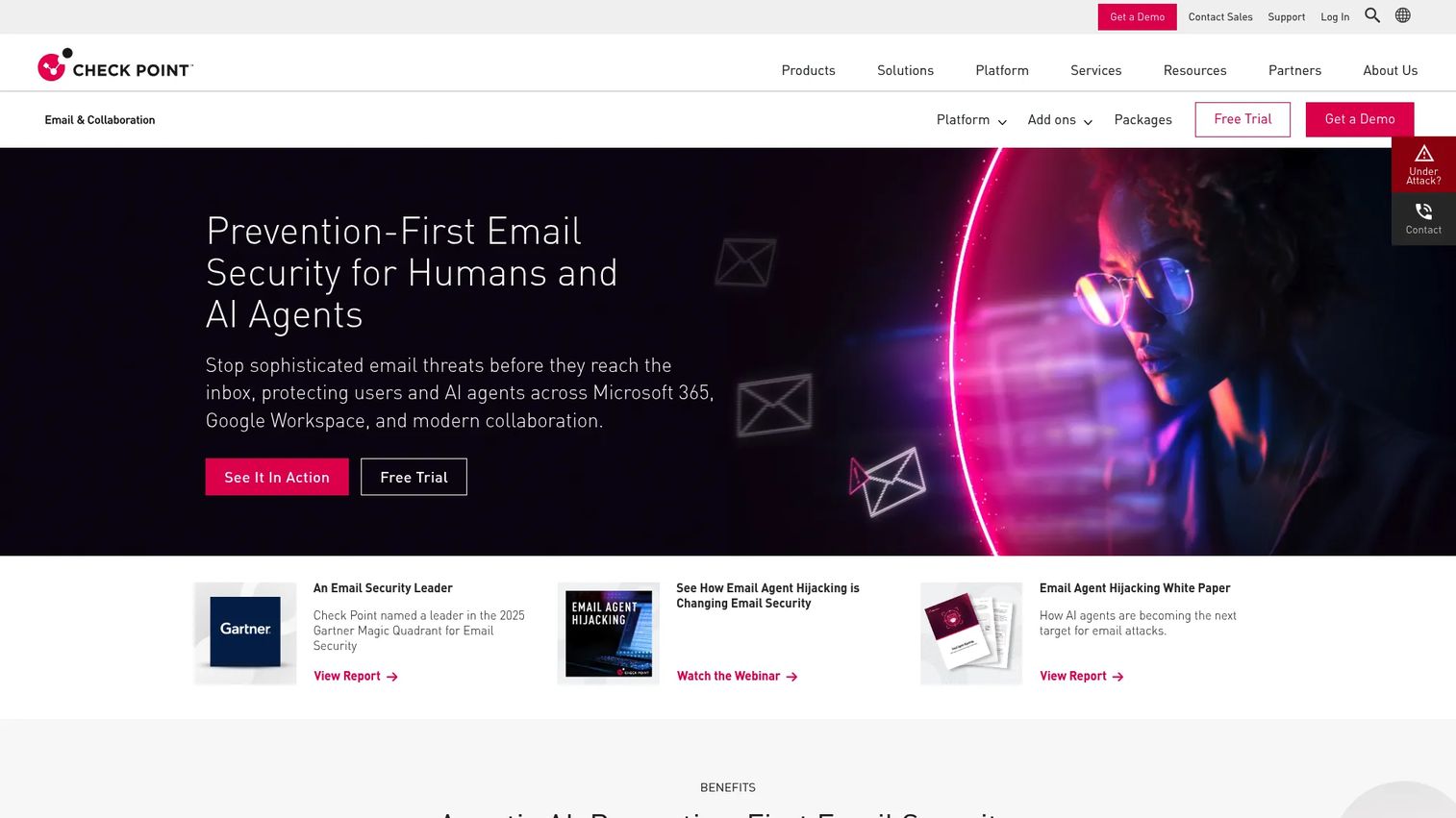Check Point Email Security dashboard for API-based phishing protection