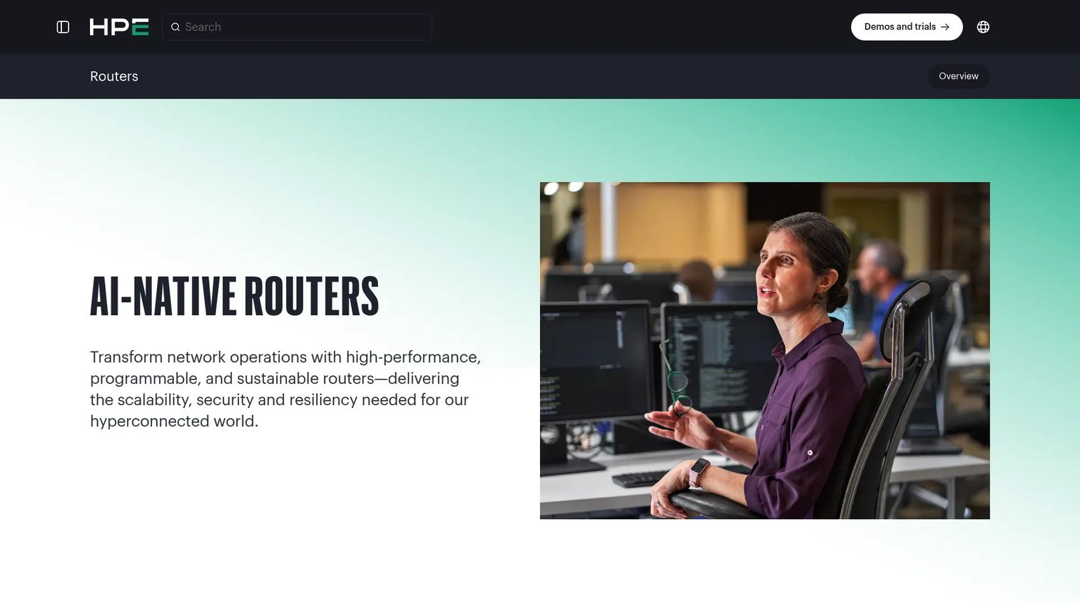 HPE Enterprise Routers homepage screenshot