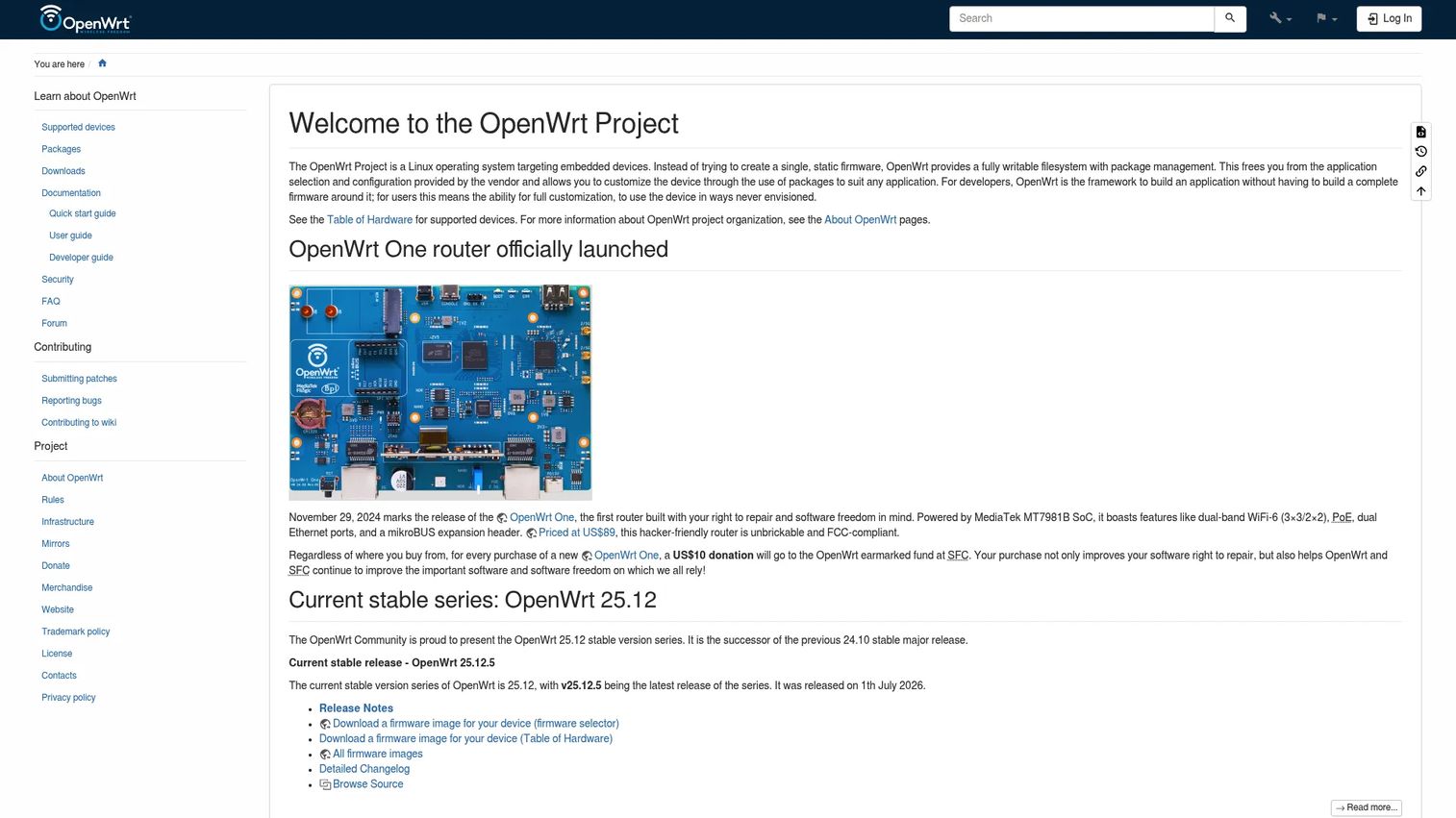 OpenWrt embedded Linux operating system for routers and network appliances.