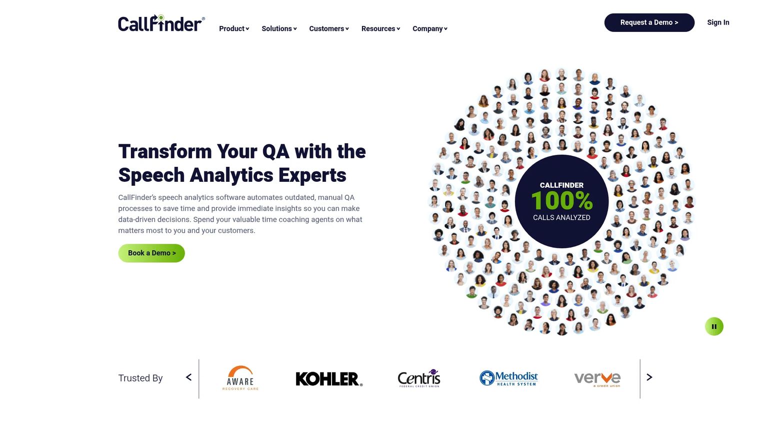 CallFinder homepage screenshot