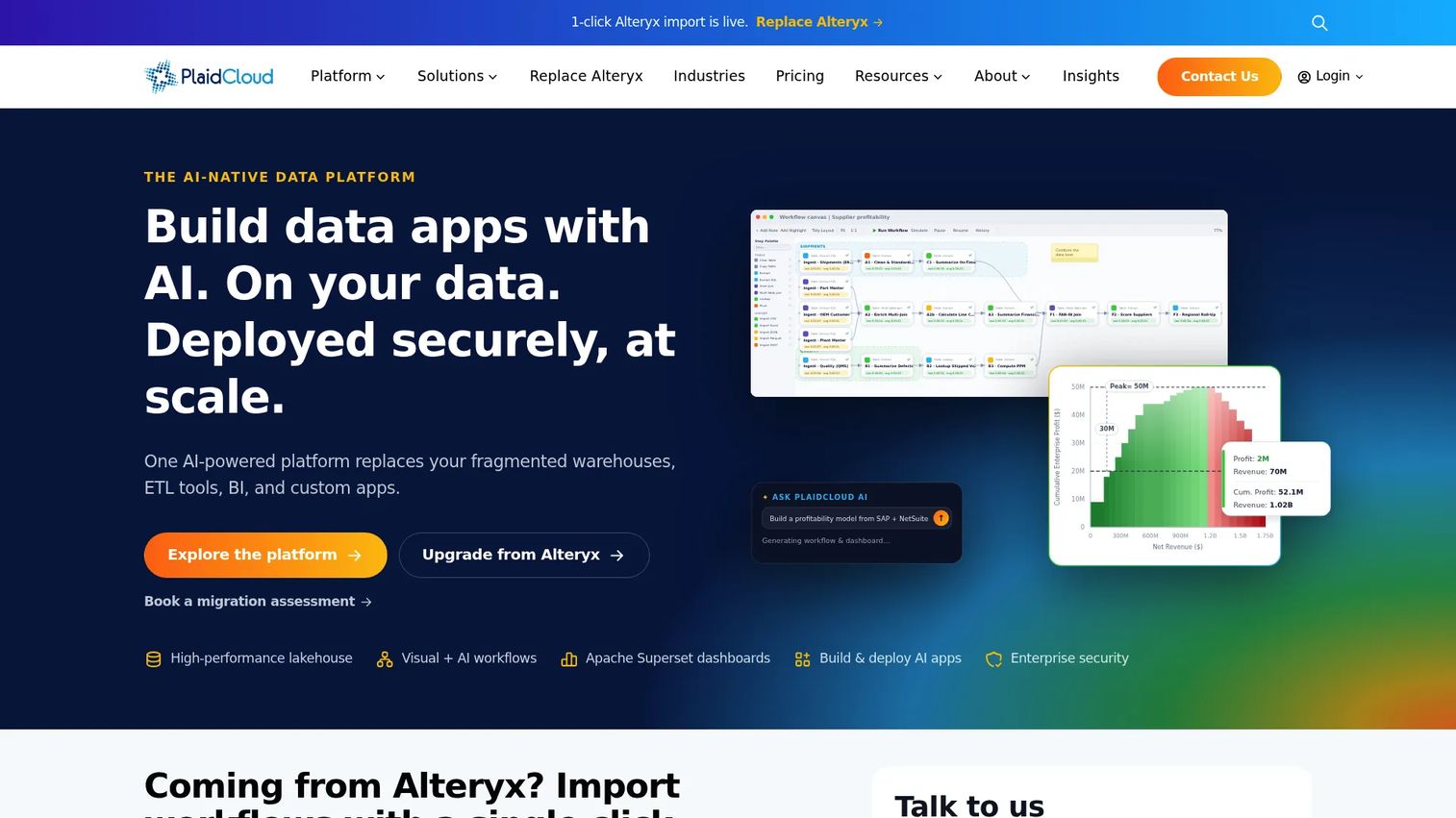 PlaidCloud Intercompany and Transfer Pricing software homepage screenshot