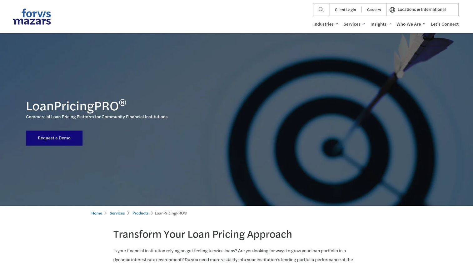 LoanPricingPRO commercial loan pricing software dashboard