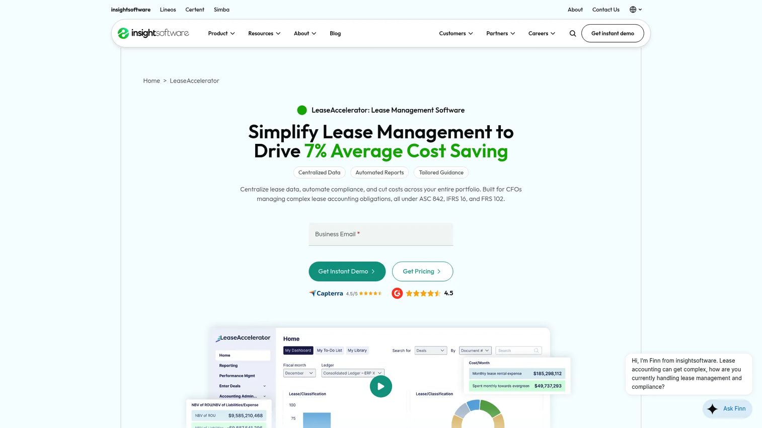 LeaseAccelerator homepage screenshot