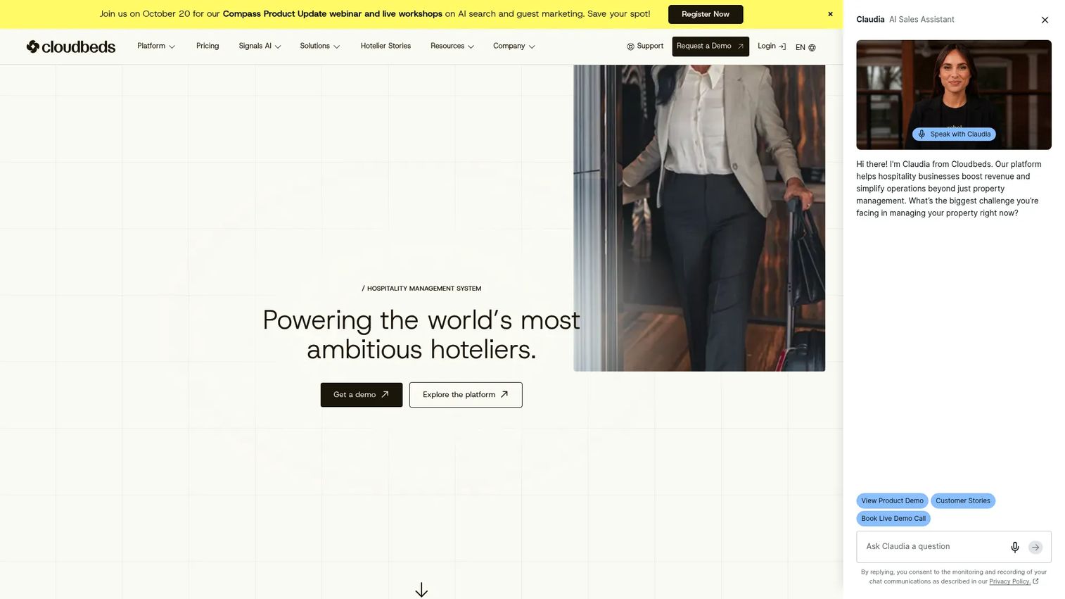 Cloudbeds Guest Experience hotel guest messaging software dashboard