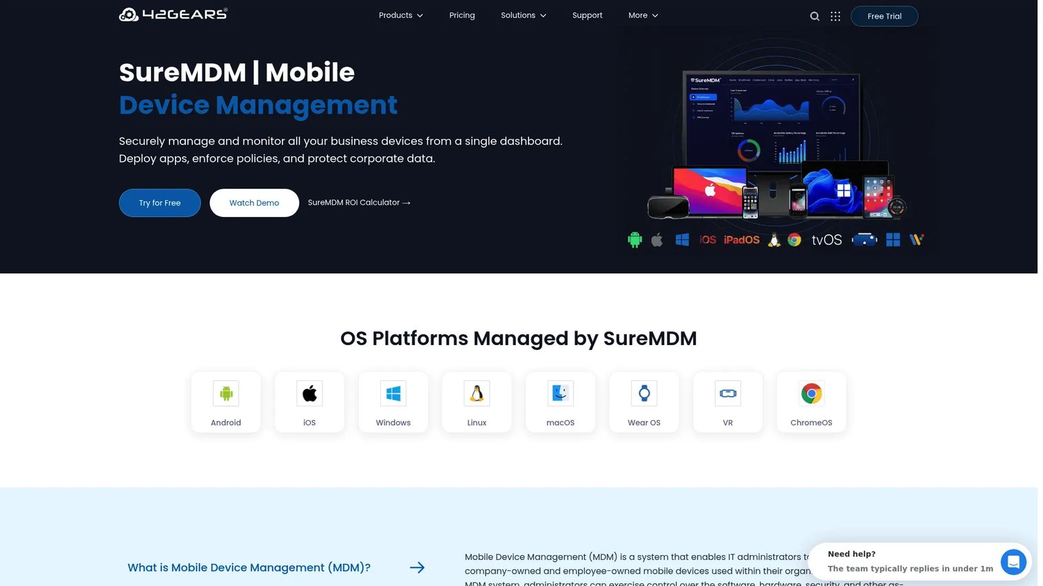 SureMDM console for kiosk mode and frontline mobile app controls