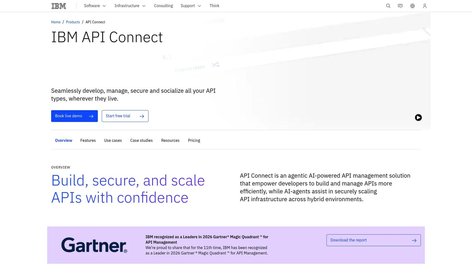 IBM API Hub catalog and API discovery page