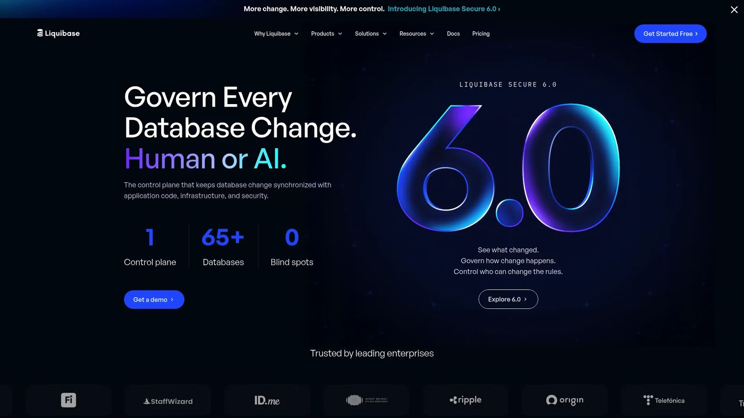 Liquibase interface for database change management and enterprise database DevOps