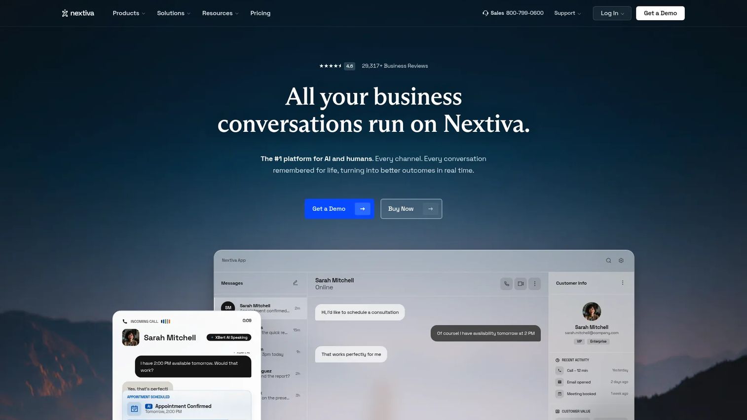 Nextiva contact center AI observability software logo