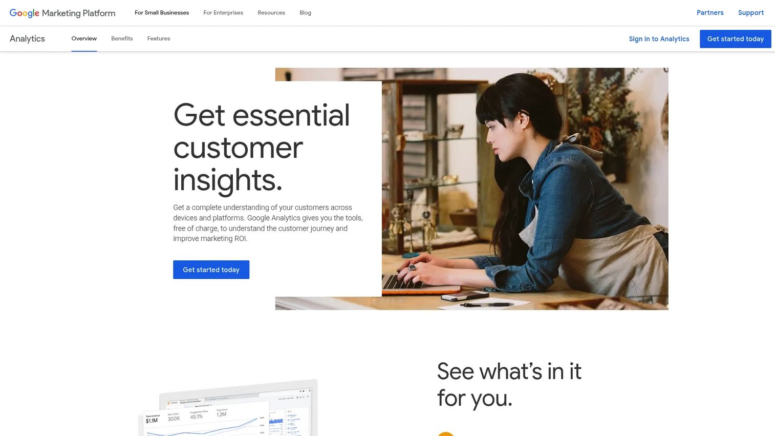Google Analytics web analytics platform for publishers