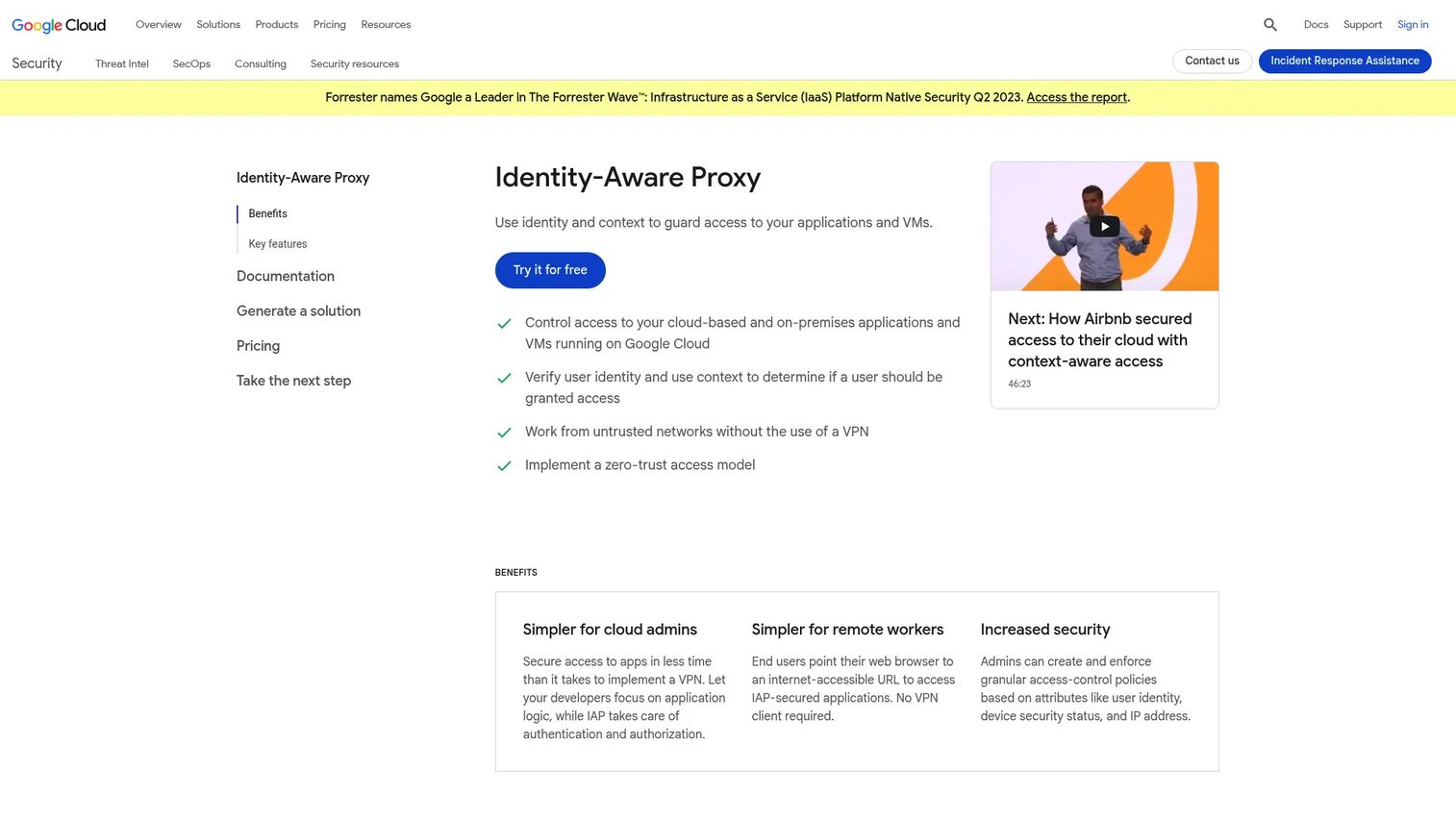 Google Identity-Aware Proxy access policy for a private application