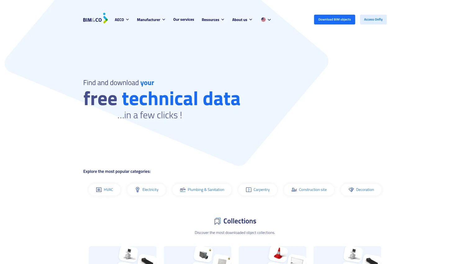 BIM&CO manufacturer BIM content page with downloadable product data.