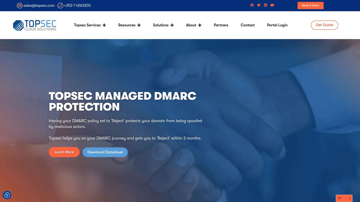 Topsec Cloud Solutions homepage screenshot